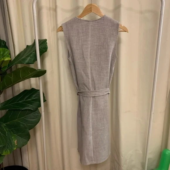 Topshop sz XS Suit vest with belt grey maroon - Picture 5 of 7